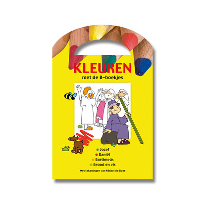 Kleurboek met handvat geel